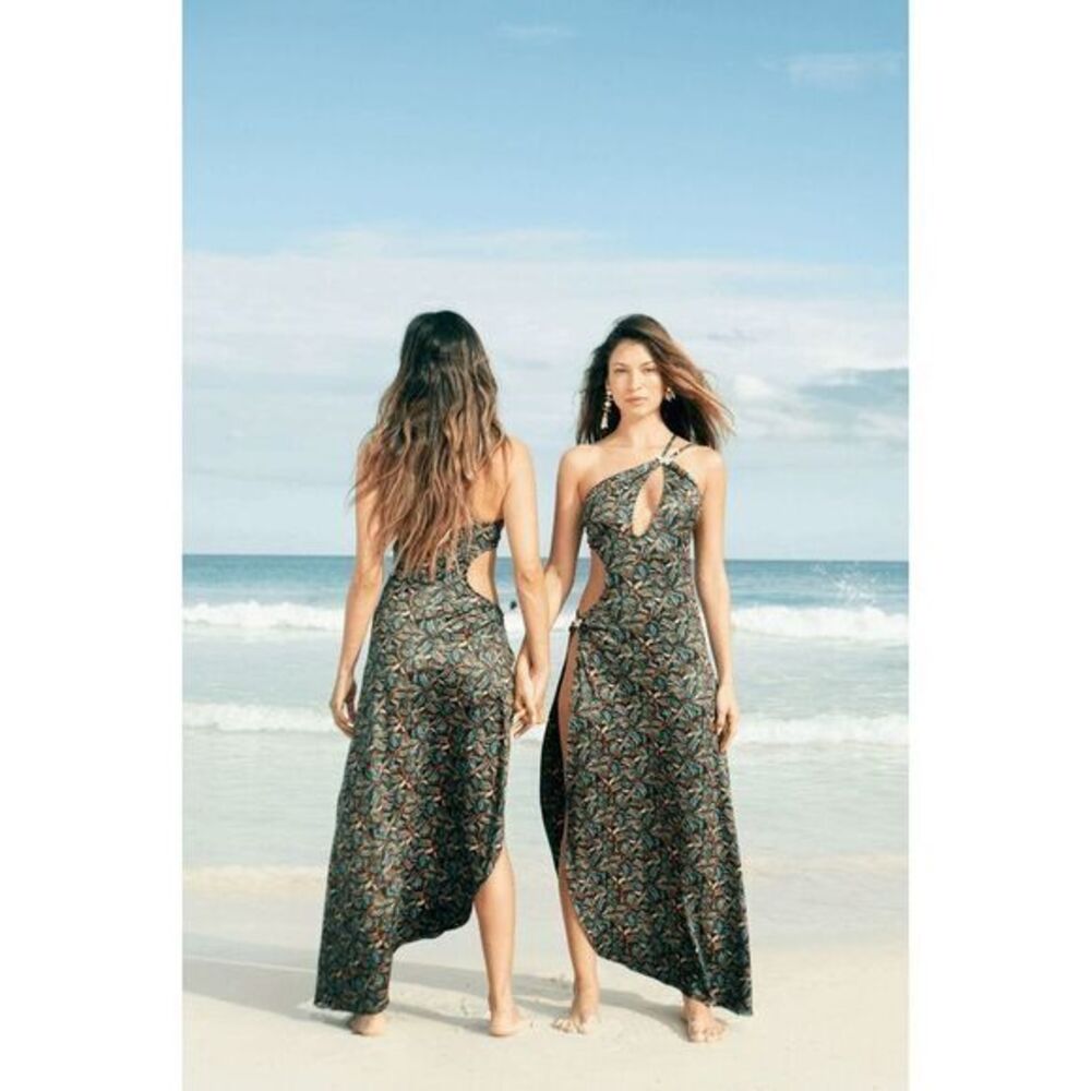 La‎ Mariposa swim Careyes midi dress butterfly print cutout coverup size S
